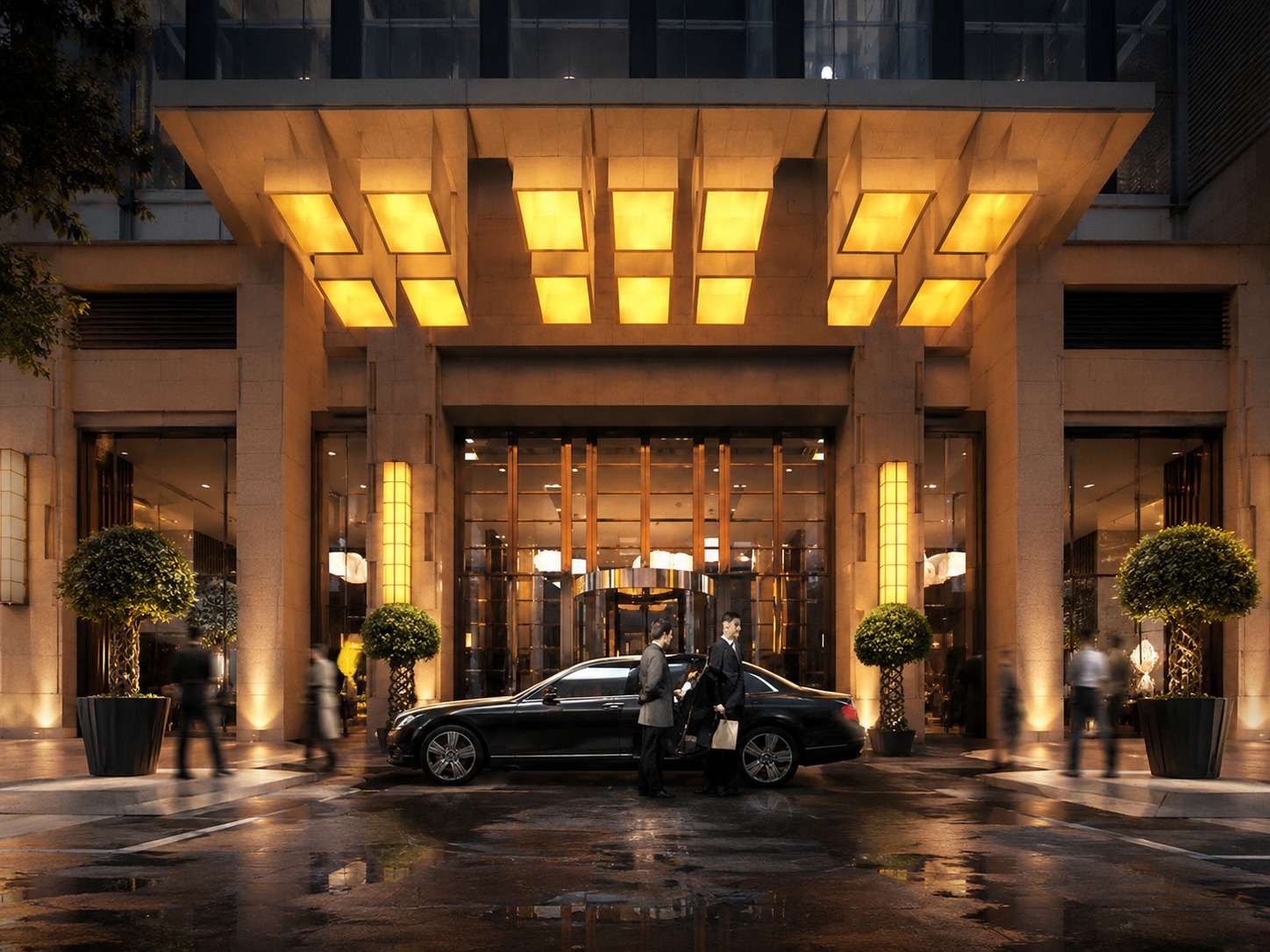 Au&szlig;enansicht des Glenview ITC Plaza Chongqing im Zentrum von Chongqing